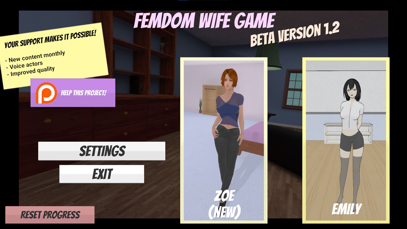 Femdom Wife Game Zoe - v1.83f2 Adult game cover