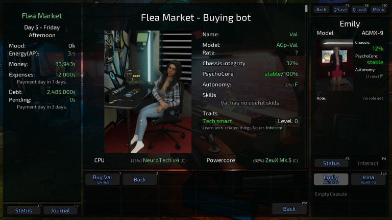 Defective Sexbot Chop Shop Adult Game Screenshot (1)
