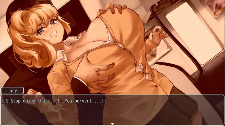 Busty Gal and the Train Molester Adult Game Screenshot (1)